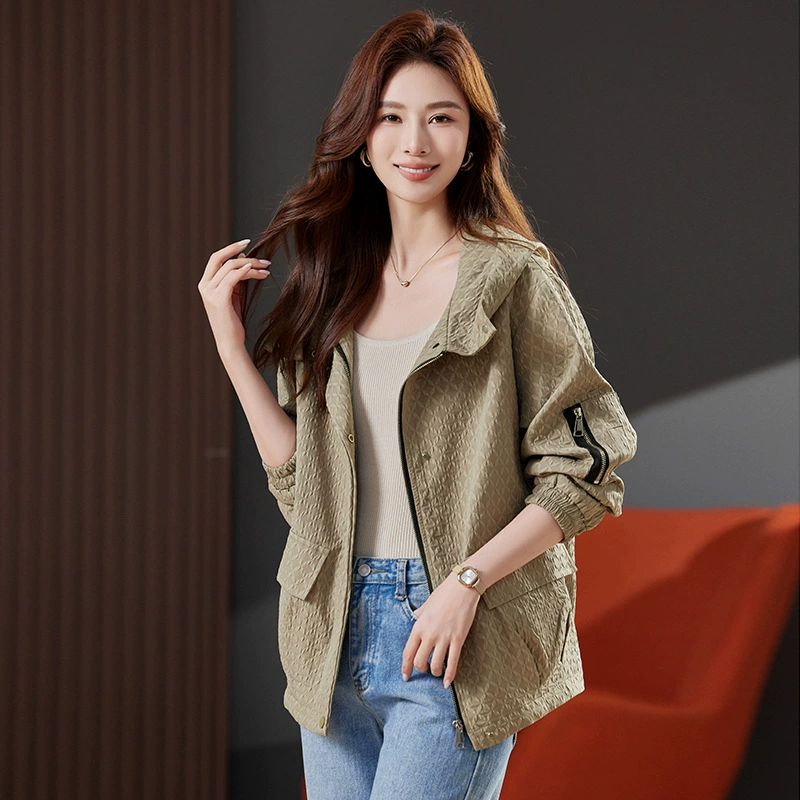 Осеннее trench coat, куртка для отдыха с капюшоном, стиль высокого класса, плюс размер