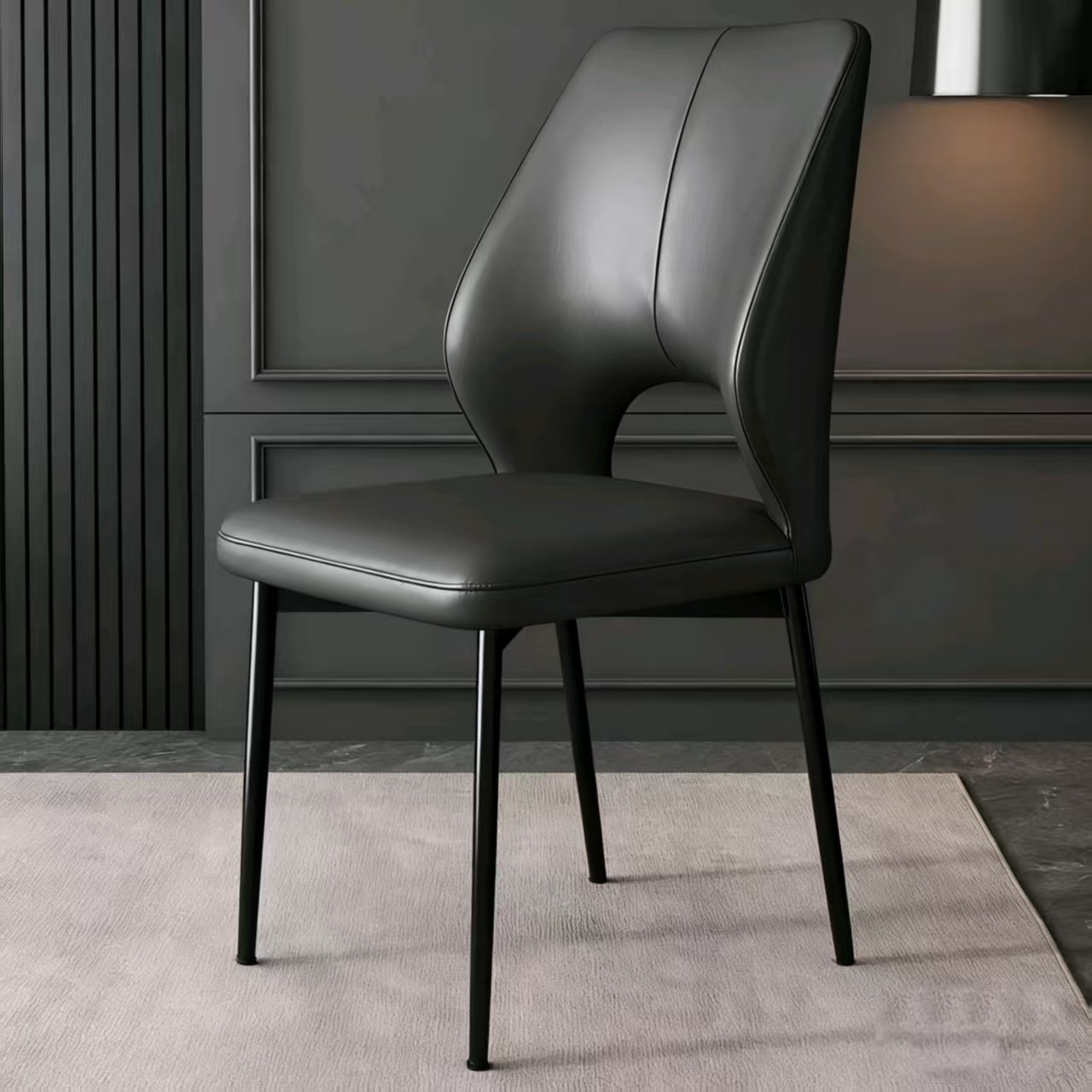 Dining Chair, Home Dining Table Backrest Chair, Italian Light Luxury, High-End Hotel Dining Chair, Modern Minimalist Restaurant Stool