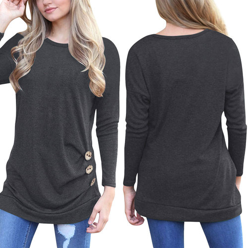 Clear inventory European and American women's clothing wish independent station summer solid color V-neck short-sleeved T-shirt