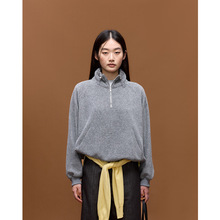 EVERTURE 半高领抽绳卫衣女装秋季新款韩版长袖宽松休闲上衣51750