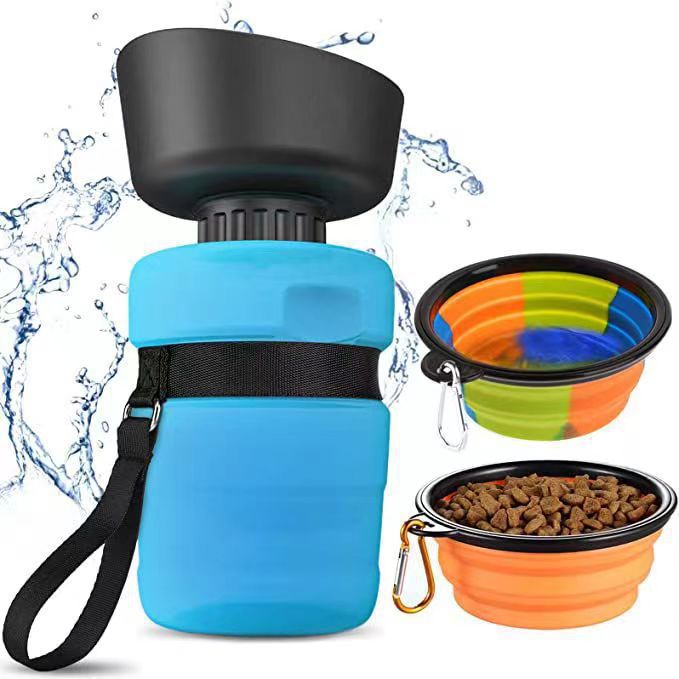 Mejora de la creatividad pet kettle deportivo tipo extrusión pet acompañante taza portátil actualización al aire libre gato y perro kettle