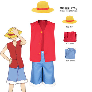 One Piece Luffy Straw Hat Classic Same Generation Cos Costume Two-Dimensional Animation Cosplay Luffy Cos