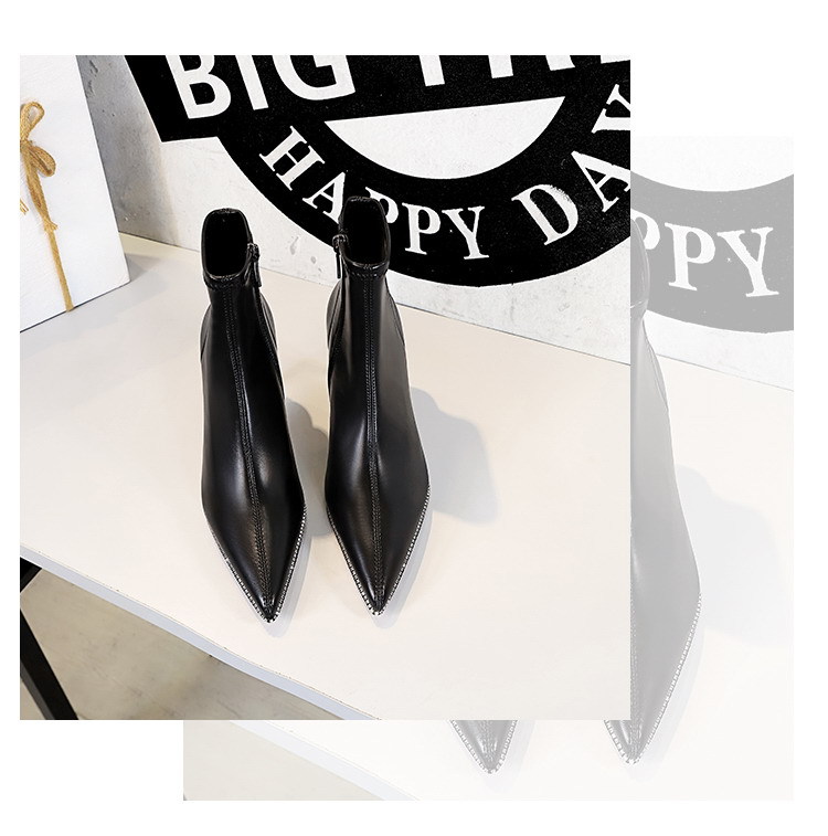 Smal klack med hög klack och dragkedja i sidan, spetsiga rhine-borrstövlar för kvinnor_voghion.com