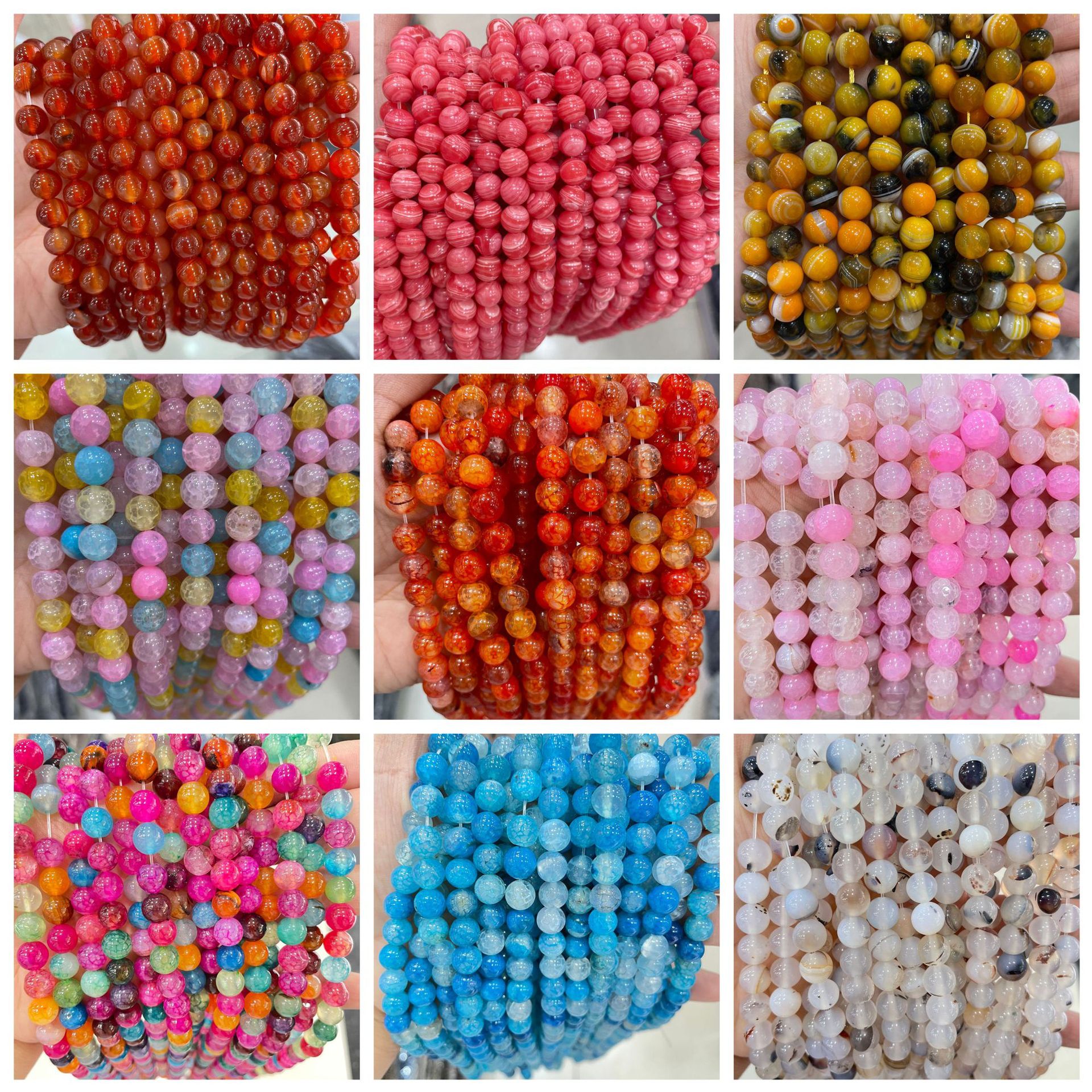 organic agate round beads