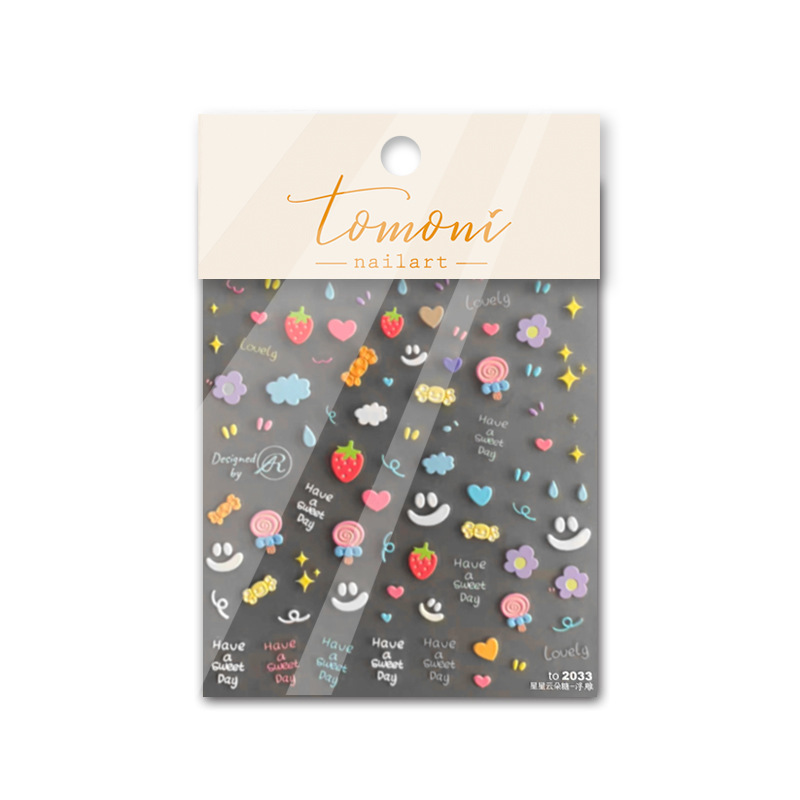 Jiafei 3D pegatinas tridimensionales niños pegatinas de uñas tomoni en relieve lindo mascota de dibujos animados lindo Oso De piel Bola de juguete patrón