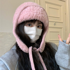 冬の雰囲気感ins韓国系ニット毛糸帽女性秋冬保温耳飛行帽スキー雷鋒帽