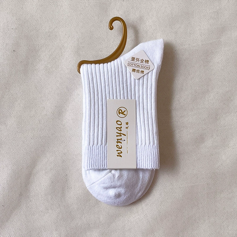 Demi-Season Cotton Knee Socks, Unisex, Deodorized Sweat-Absorbent, Size 39–44