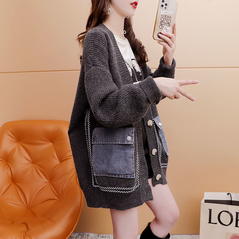 2022 nuevo Otoño e Invierno estilo occidental que reduce la edad versátil diseño de estilo perezoso estilo coreano suéter casual de longitud media para mujeres image 8