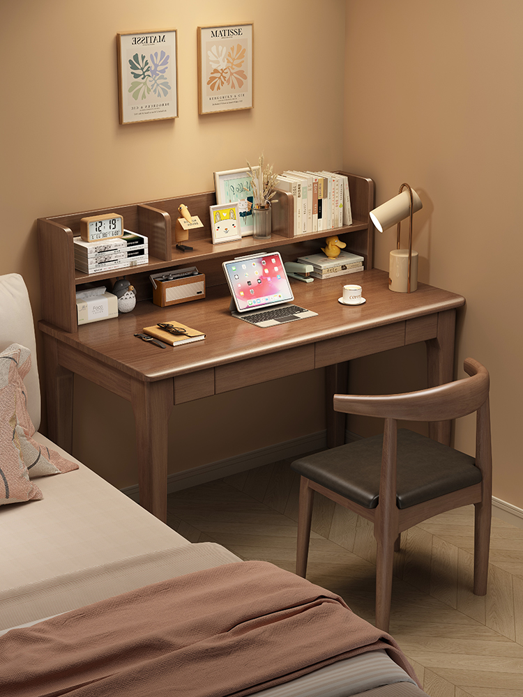 Wholesale Solid Wood Children's Desk Study Table with Bookshelf Table Writing Table Simple Modern Student Bedroom Home Electric
