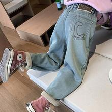 女童冬装加绒牛仔裤2025新款洋气儿童秋冬款加厚裤子小女孩休闲裤