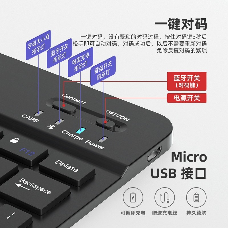 ワイヤレスバックライトBluetoothキーボード iPad、携帯電話、タブレット対応 RGB七色グラデーション発光キーボードとマウスのセット|undefined