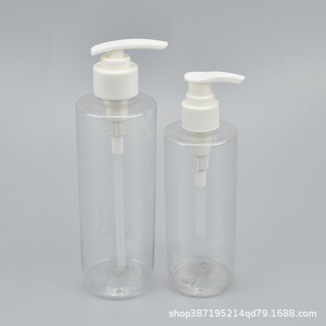 300毫升圆肩pet沐浴露瓶500ml平肩透明洗发水分装瓶500毫升按压瓶
