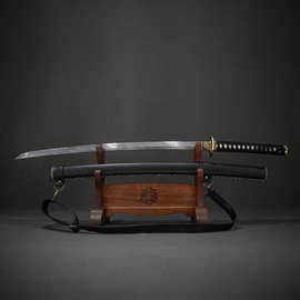 龙泉周匠COS日本刀东洋居合刀大马士革纹长刀外贸katana 未开刃