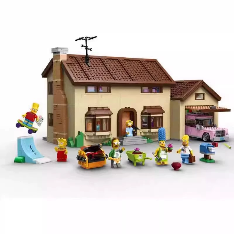 Габаритно совместимая с границей LEGO 71006 домик магазина Simpsons, набор строительных блоков
