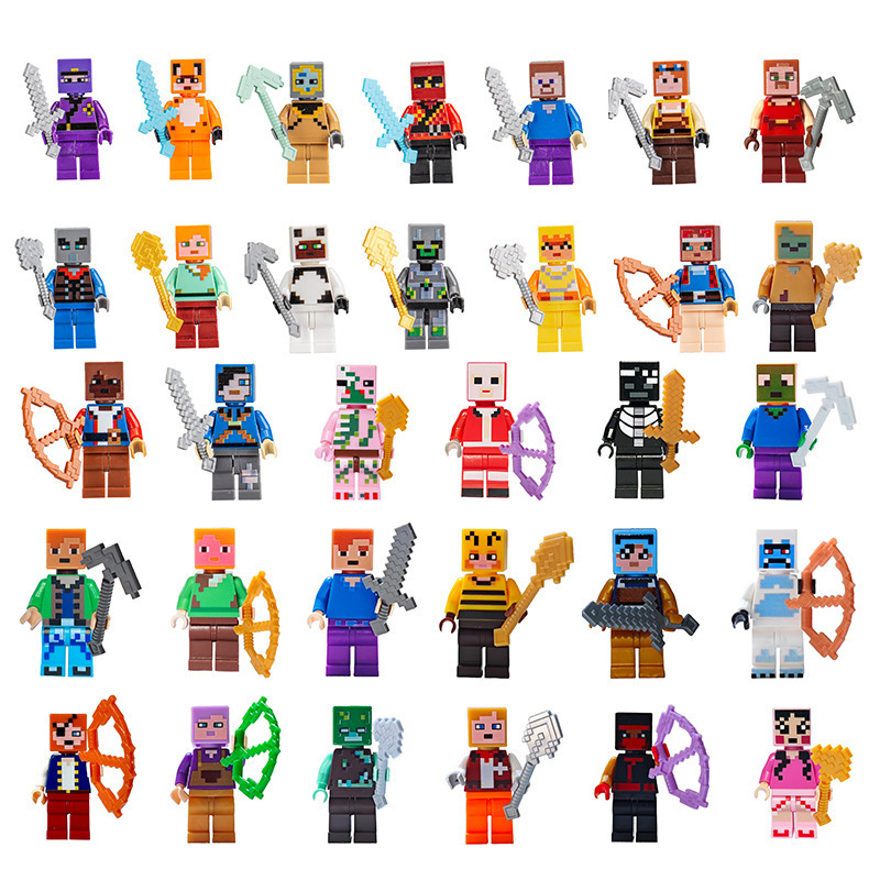 Cross-border 8-piece Hero Ninja figure set, building block puzzle toy, exclusively for export