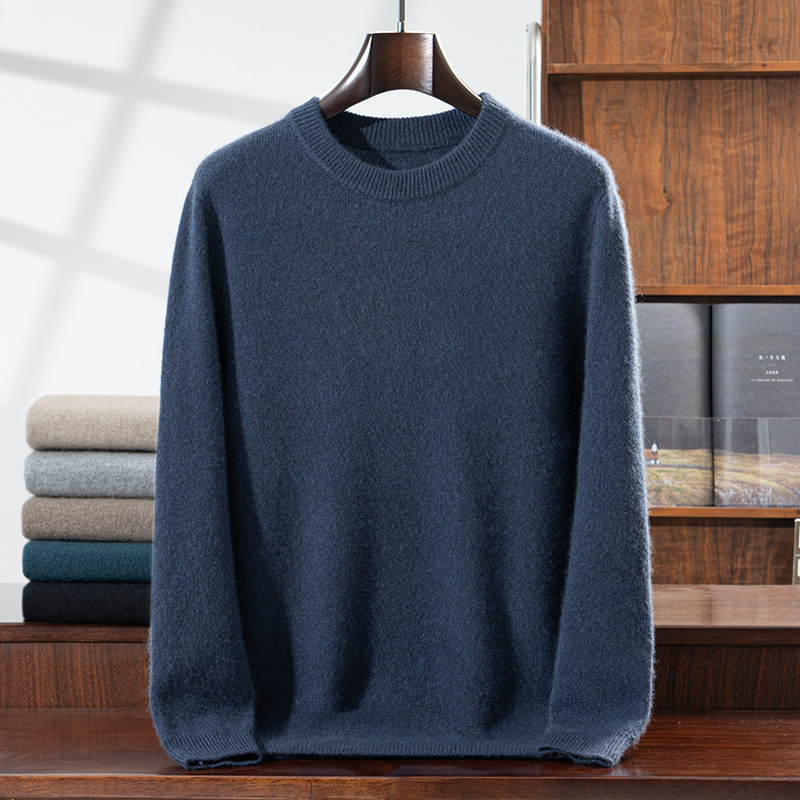 2025 New Winter Cashmere Sweater for Men, Round Neck, Thickened Pullover Knitted Cashmere Sweater, Casual Loose Inner Sweater 2025 New Winter Cashmere Sweater for Men, Round Neck, Thickened Pullover Knitted Cashmere Sweater, Casual Loose Inner Sweater