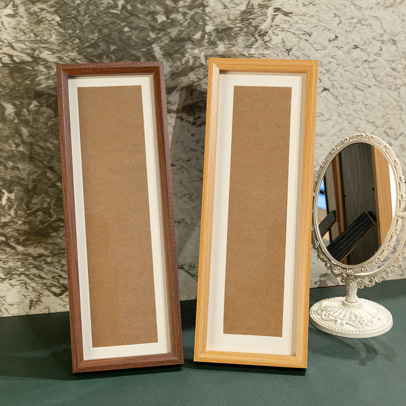 New Chinese-Style Calligraphy Frameless Wall-Mounted Long Vertical Version Tea Room Decorative Painting Frame Thin Frame Calligraphy Painting New Chinese-Style Decorative Painting