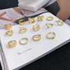 Golden South Korean ring, fashionable advanced brand goods, European style, high-quality style, simple and elegant design, on index finger, wholesale