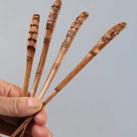 老竹根异形茶针茶拨手工打磨茶匙竹茶扒茶刀茶道六君子茶道零配件