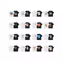 跨境外贸卡萨布兰卡春夏新款彩绘印花CASA明星同款短袖T恤男女款