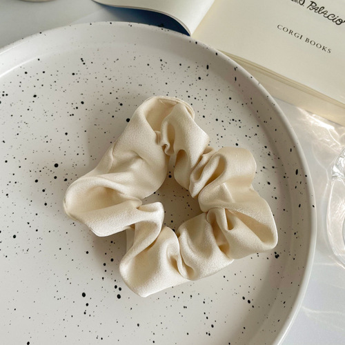 Satin solid color Korean girl's large intestine hair ring plain color versatile ball hair rope ins simple hair accessories rubber band