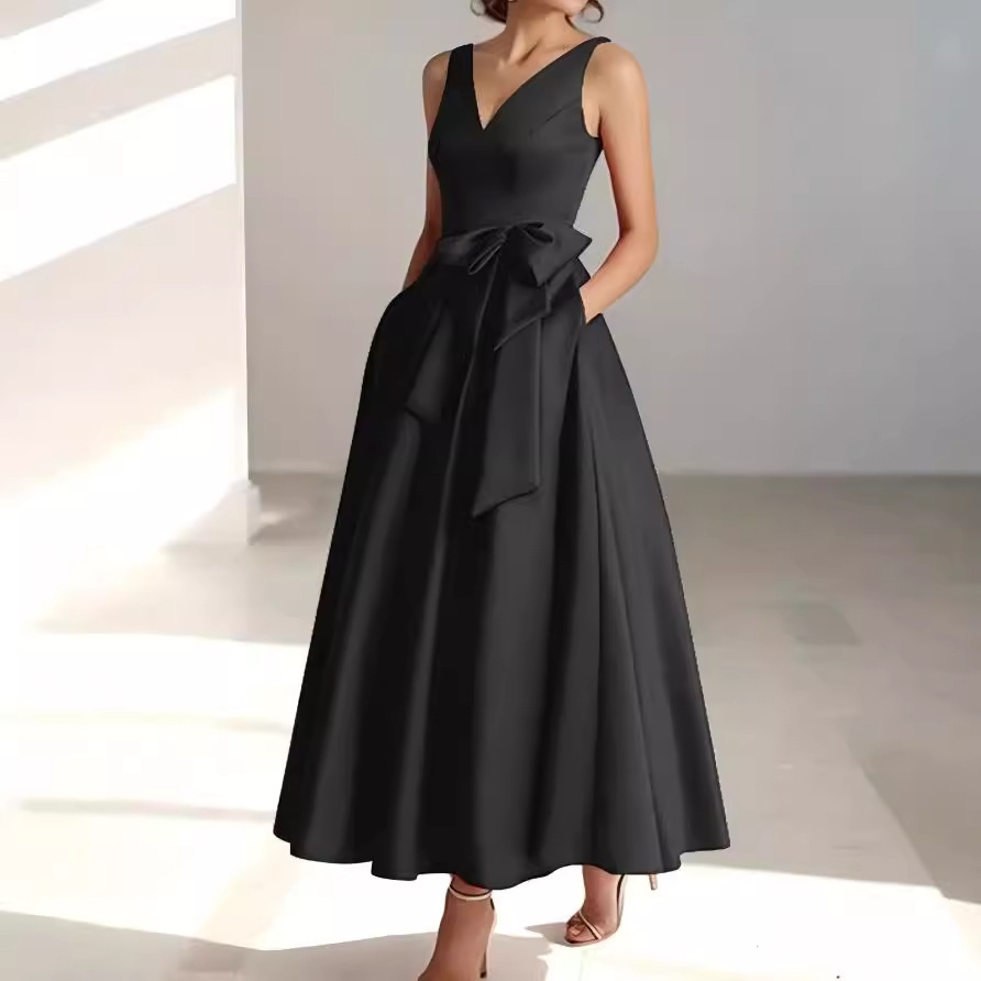 2026 nuevo comercio exterior cumpleaños anfitrión de fiesta de cuello V celebridades vestidos de adelgazamiento diario image 1