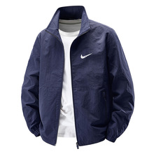 跨境2025新款春秋季冲锋衣夹克男运动休闲户外立领大码秋款外套男