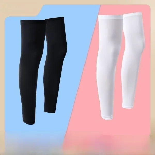 Sharetour Summer Cycling Sun Protection Leg Sleeves Outdoor Sports Knee Pads Silicone Non-Slip Ultra-Thin Ice Silk Leg Sleeves