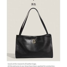 BAMPO半坡方方包 头层牛皮单肩大容量通勤真皮葫芦包同款女包