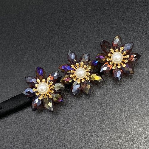 Magic Peach Blossom Plate Hairpin, Elegant and Refined, Rear Head Decor, Exquisite Lazy Fairy Crystal Hair Ring Accessory