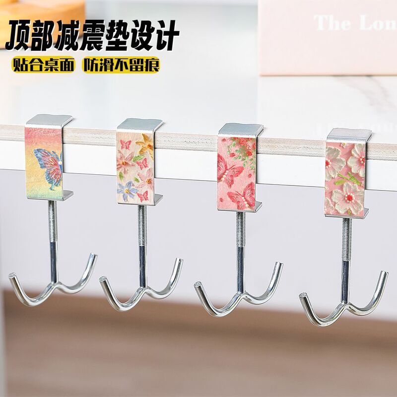 Oil Painting Butterfly Backpack Hook for Desks, Detachable and Movable Bag Hanging Tool, Strong Load-Bearing, Thickened Portable Hook