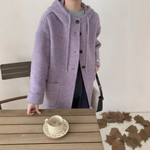 2025新款双面羊毛大衣女中长款韩版宽松显瘦毛呢外套赫本风高级感