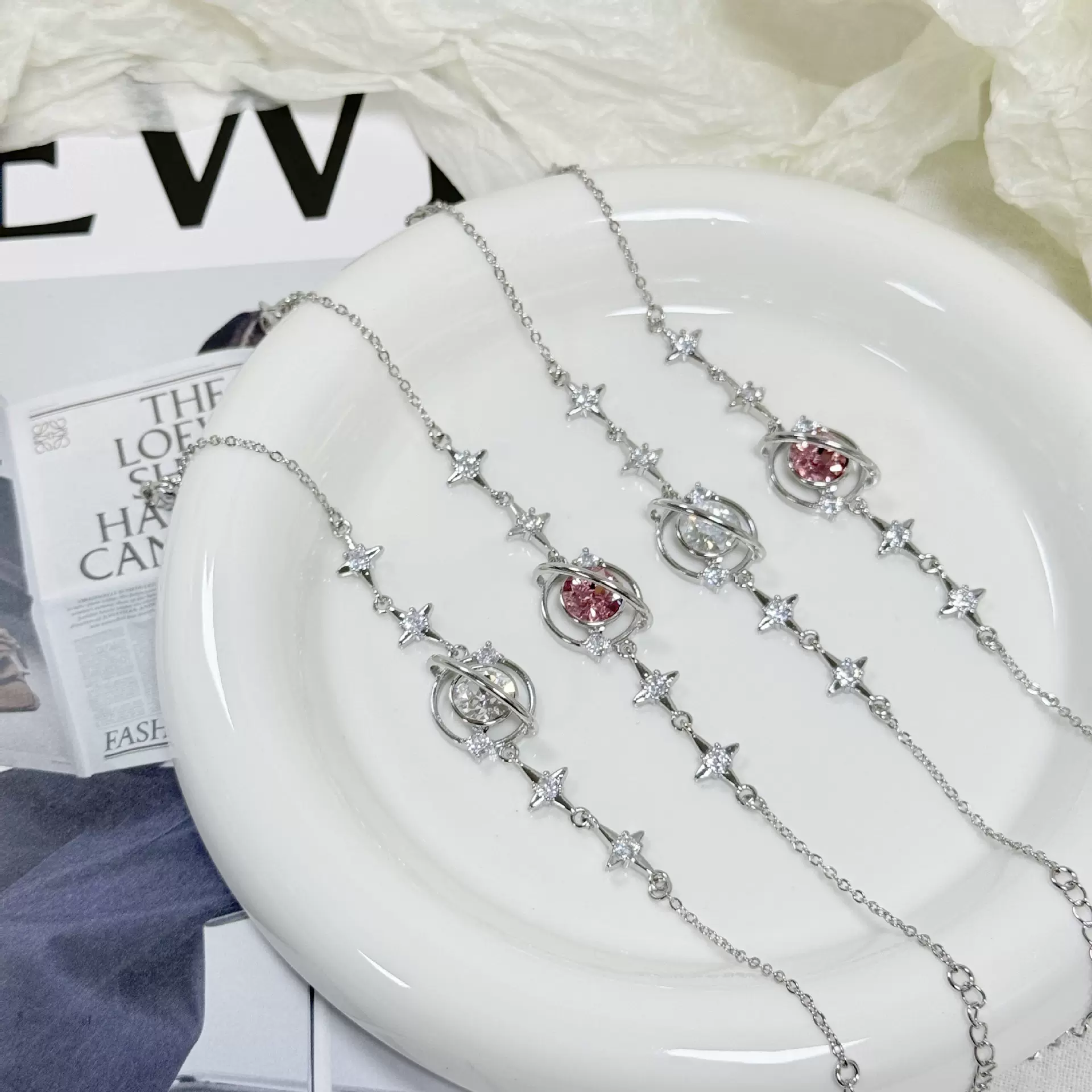华子空托手链耿耿星河女小众hwx首饰饰品珠子配饰配件diy高级感