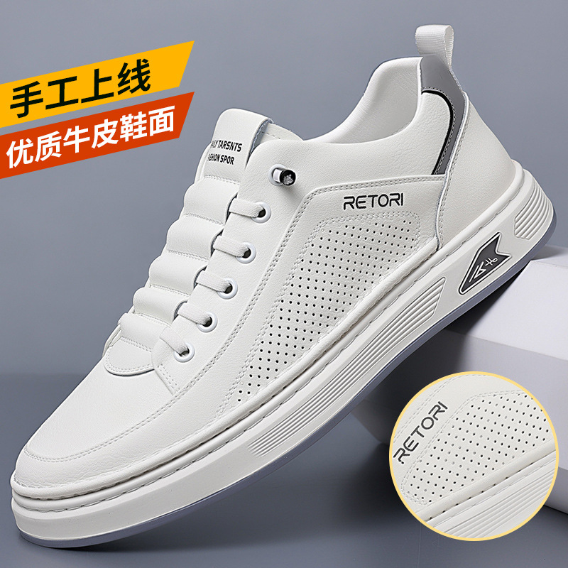Nuevos zapatos blancos de verano para hombres, zapatillas transpirables, zapatos de todo fósforo de moda para hombres, zapatos casuales de tendencia, zapatos de hombre al por mayor