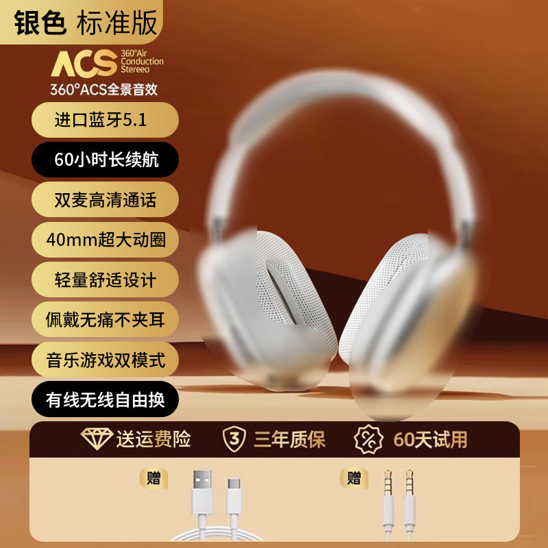 2025新款头戴华强北蓝牙耳机P9proMax适用ios15无线耳机iPhone16|undefined