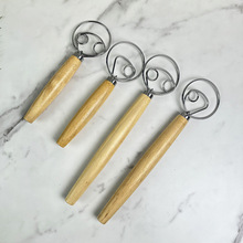 新款打蛋器打粉器面团搅拌器双圈单圈打粉器13寸橡木搅拌器现货