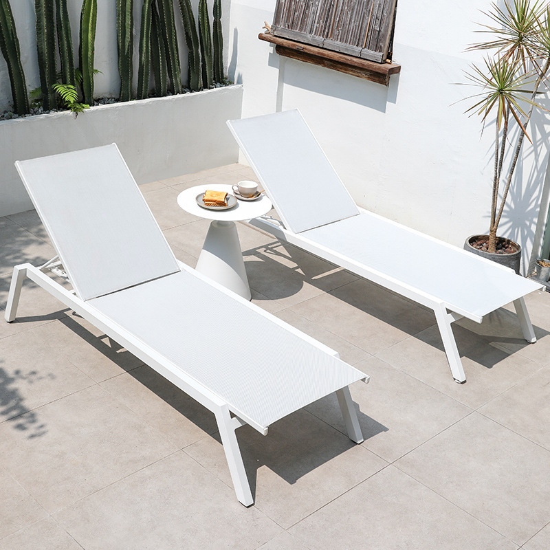 Cama al aire libre patio villa piscina sillón al lado de la piscina sillón de tela al aire libre piscina al aire libre sillón de playa