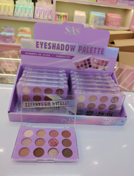 (caja de exhibición) SAS sombra de ojos transfronteriza multicolor maquillaje delicado perla 12 sombras de ojos 12 placas una caja