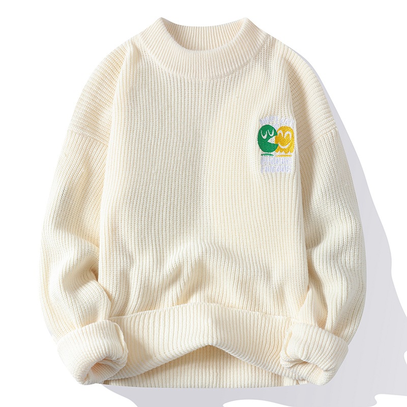 Men's Clothing supply of round neck sweaters for men, new style solid color bottoming tops , trendy casual knitted sweaters for men_voghion.com