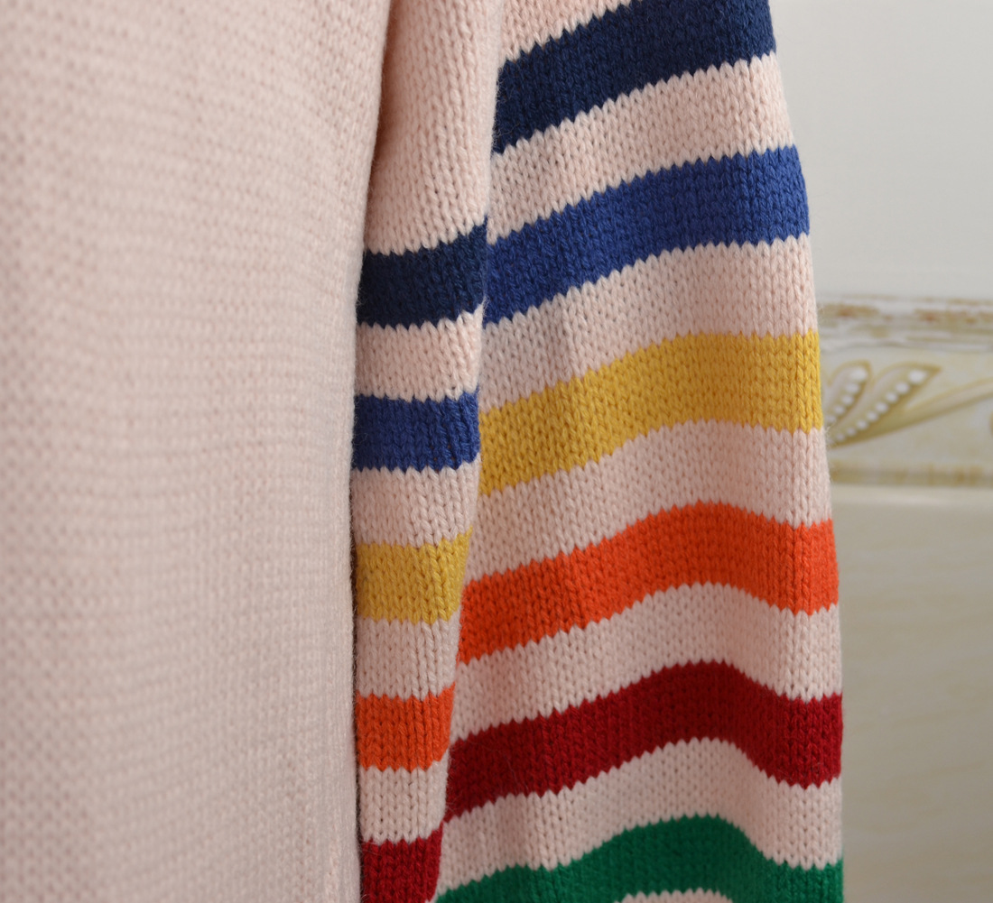 Women's Clothing patchwork loose large size sweater sweater jacket _voghion.com