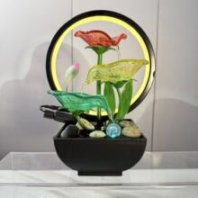 桌面轻奢流水摆件办公室电视柜客厅玄关装饰品循环水新款GPPS跨境