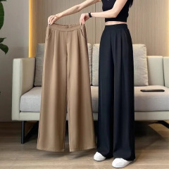 女性用対外貿易スーツパンツ、春と秋のハイウエストワイドレッグパンツ、新しい夏の薄いカジュアルナローストレートレディースパンツ