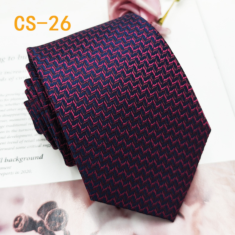 Fabricante en stock corbata de seda para hombre hecha a mano 8cm profesional ropa formal negocios corbata de seda de mora teñida con hilo Jacquard