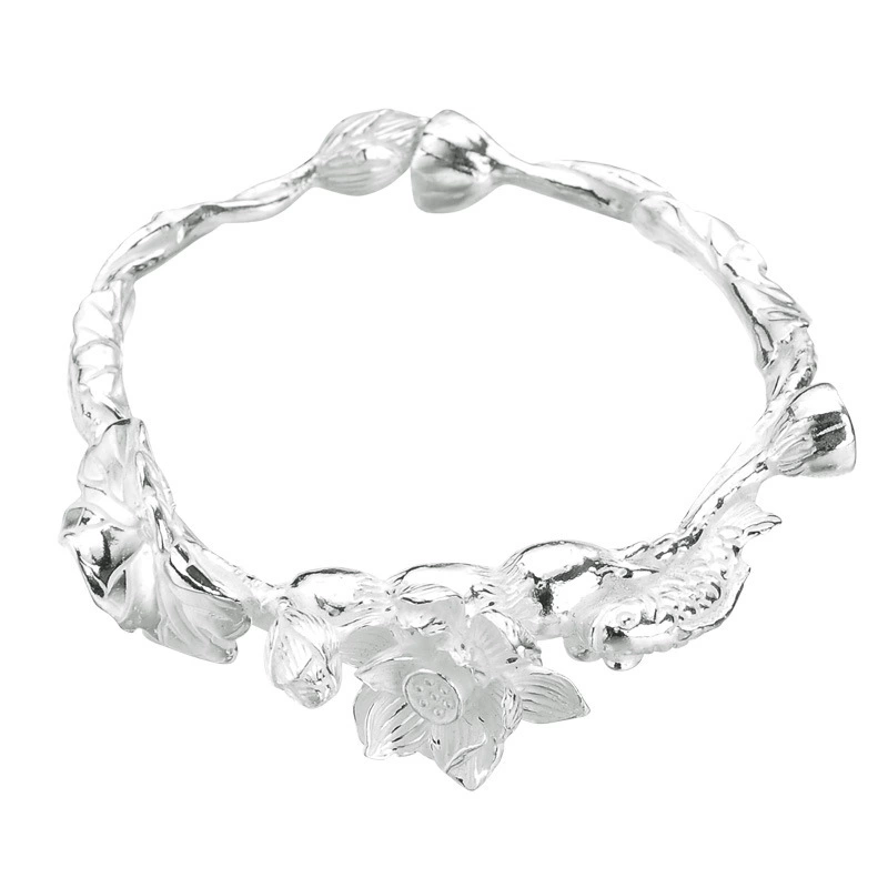 Трехмерный модный этнический серебряный браслет ручной работы, городской стиль, этнический стиль