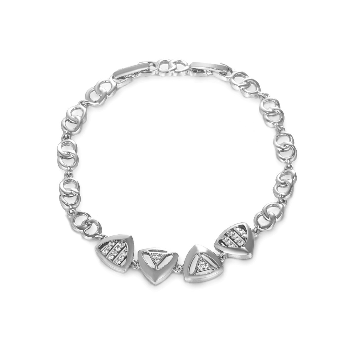 Xuping aleación de cobre chapado en oro triángulo geométrico pulsera de zircón nicho de alta calidad personalidad transfronteriza europea y americana joyas de mano para mujeres