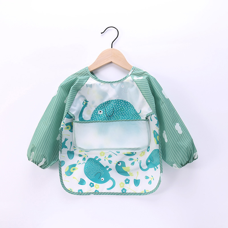 Baby reverse-wear baby anti-dirty coat, newborn anti-stain eating coat, unisex children painting clothes bib, baby bib