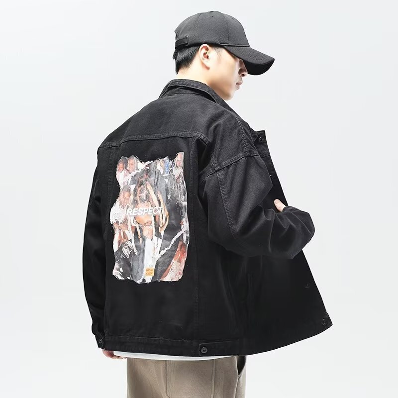 Boyfriend Style Denim Jacket Men's Loose Casual Work Jacket Autum Korean Style Trendyy Ins Handsome Versatile Top