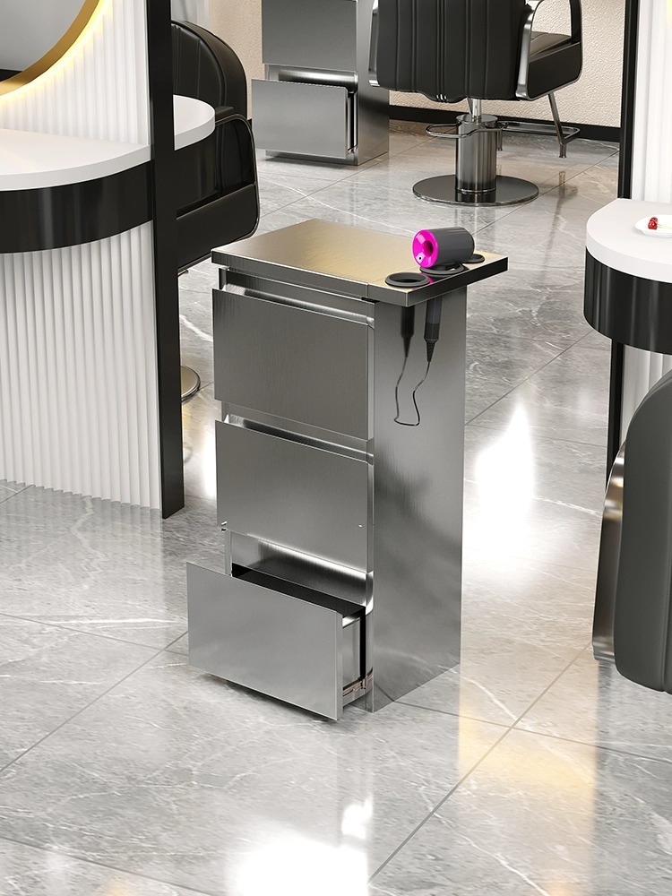 08_3단 실버 지문방지 지문방지 헤어드라이어걸이-78x30x40cm