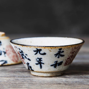 Jingdezhen ceramic handmade tea cup stoneware vintage hand painted tea cup bucket Cup kung fu tea set blue and white small tea cup