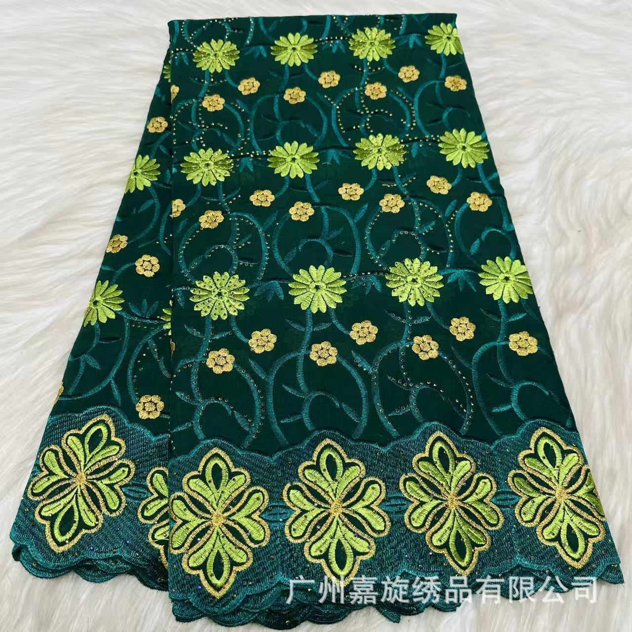 Tejido nigeriano soluble en agua flor floral suizo vestido de tela de encaje nigeriano tela de encaje image 1